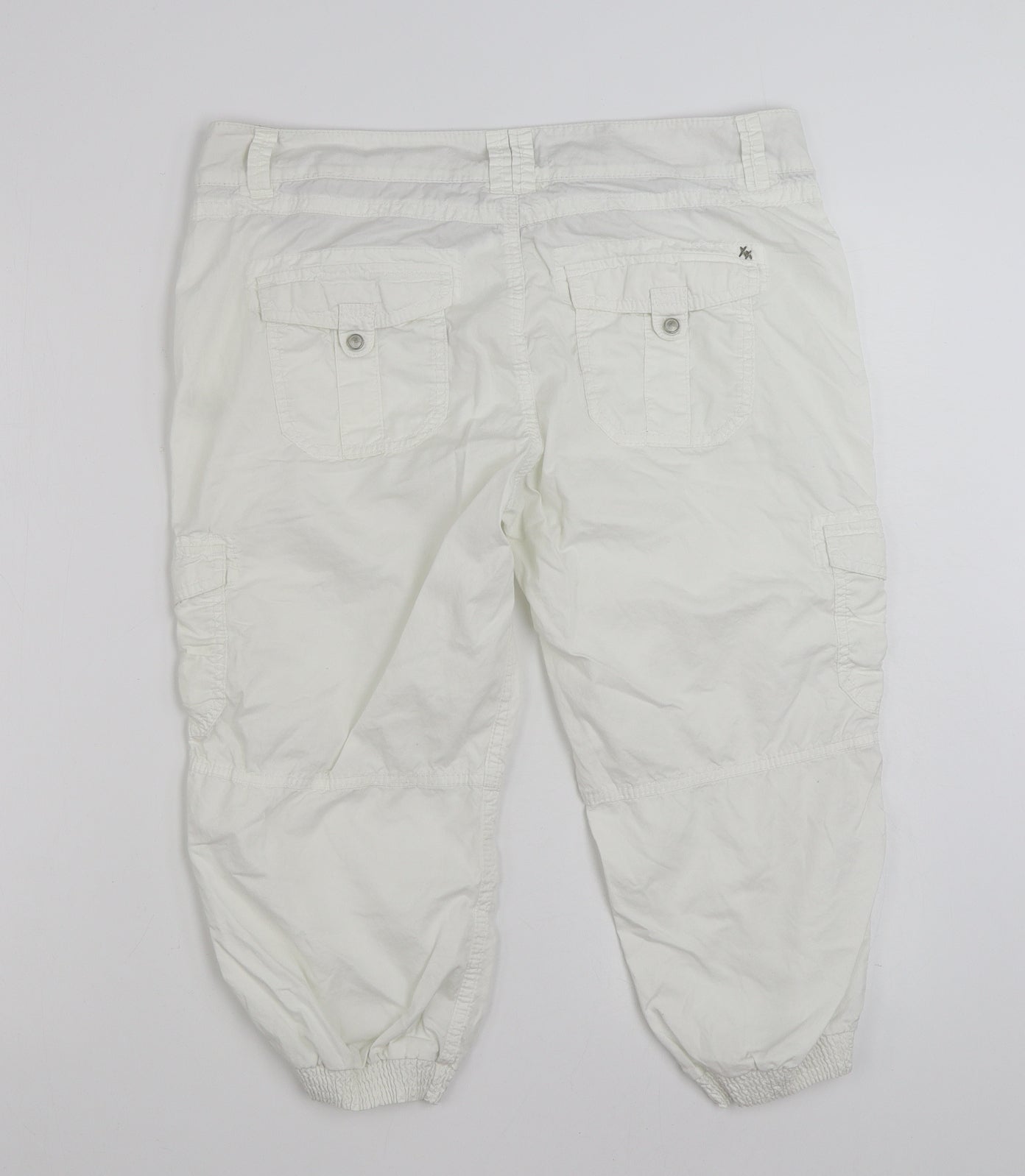 Mexx Womens White  100% Cotton Sweat Shorts Size 14 L18 in Regular Zip