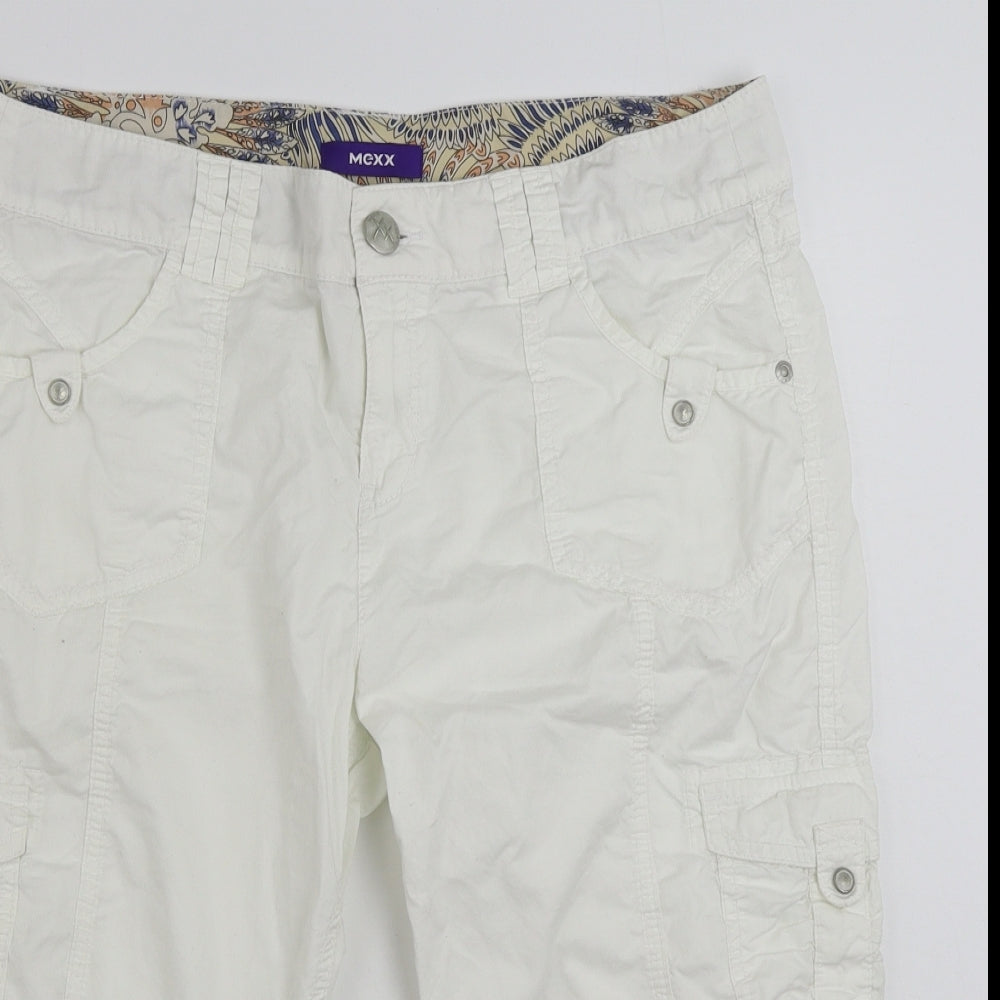 Mexx Womens White  100% Cotton Sweat Shorts Size 14 L18 in Regular Zip