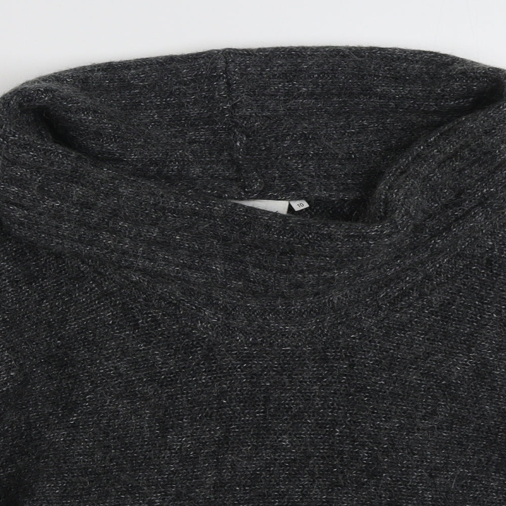 New Look Womens Grey Roll Neck  Acrylic Pullover Jumper Size 10