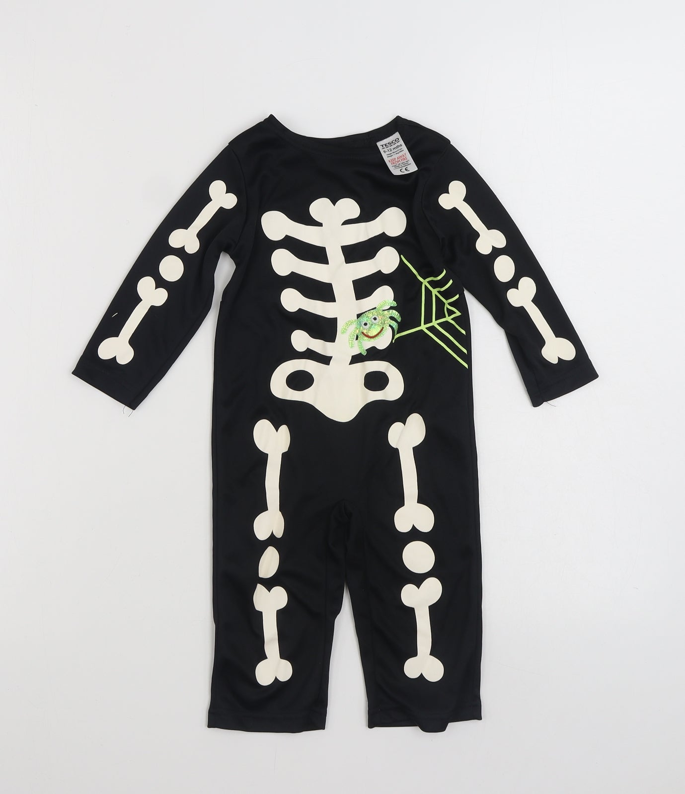 TESCO Baby Black Solid Polyester  One Piece Size 9-12 Months   - Halloween Costume