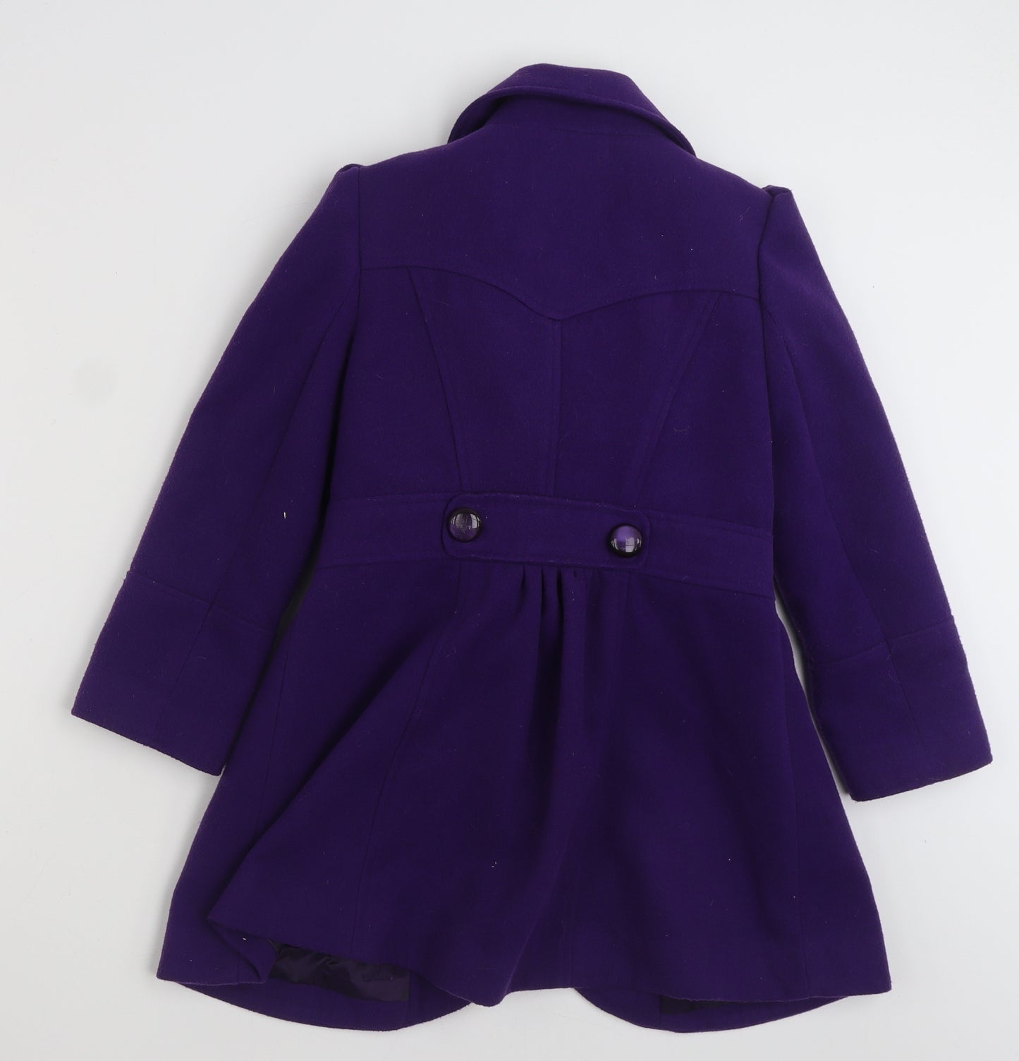 Dunnes Stores Girls Purple   Overcoat Coat Size 8 Years  Button