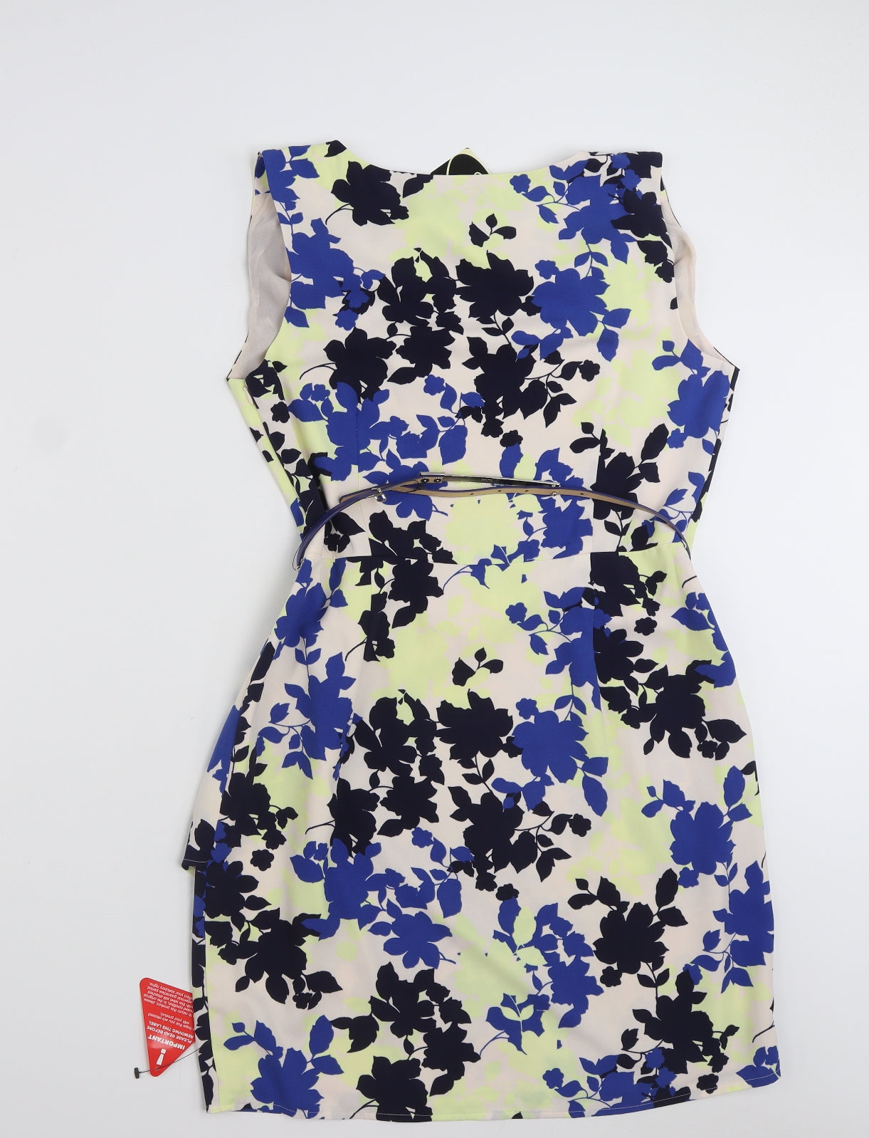 Oasis Womens Multicoloured Floral Polyester Sheath  Size 14  Boat Neck Zip