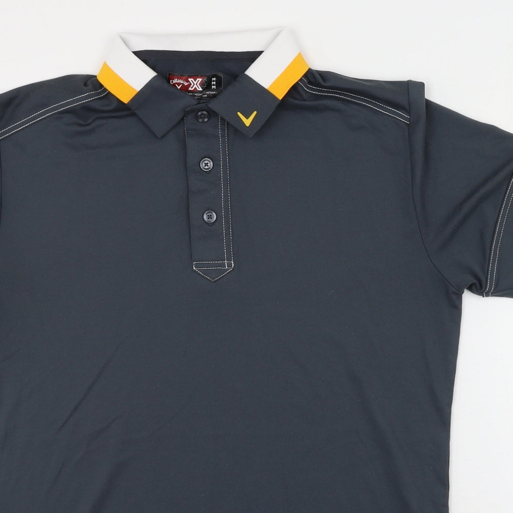 Callaway Mens Grey  Polyester  Polo Size M Collared