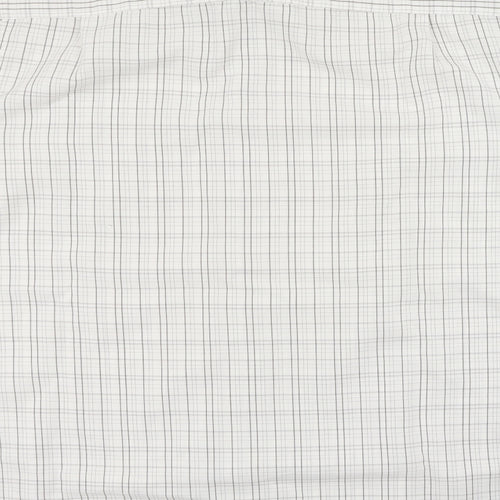 Dunnes Stores Mens White Plaid Polyester  Polo Size L Collared
