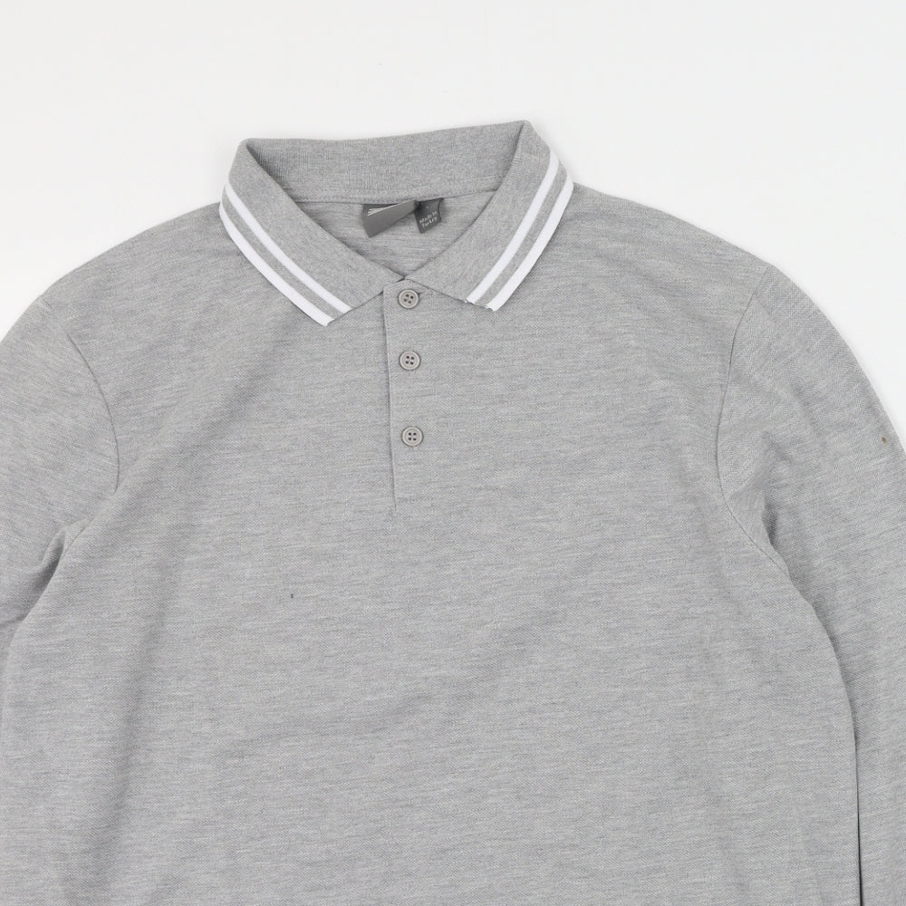 ASOS Mens Grey  Polyester  Polo Size L Collared