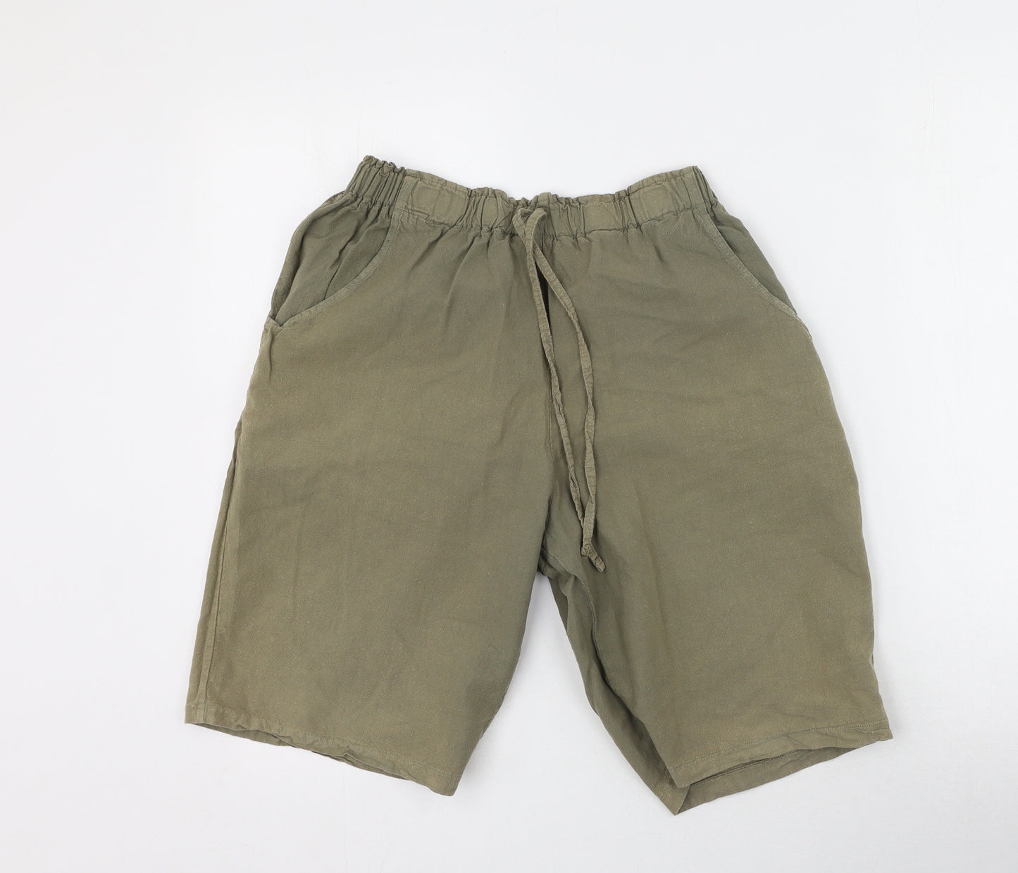 Bonmarche Womens Green  Cotton Trousers  Size S L20 in Regular