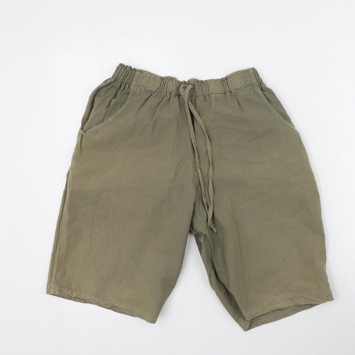 Bonmarche Womens Green  Cotton Trousers  Size S L20 in Regular