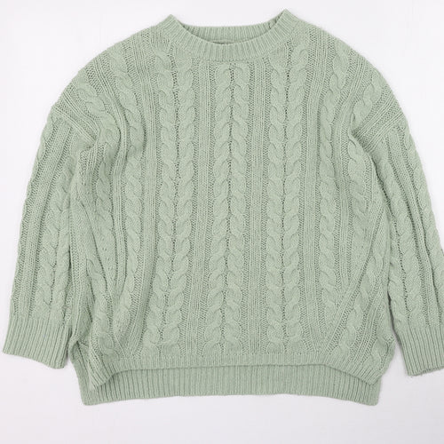 Primark Womens Green Round Neck  Acrylic Pullover Jumper Size S