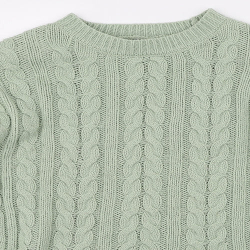 Primark Womens Green Round Neck  Acrylic Pullover Jumper Size S