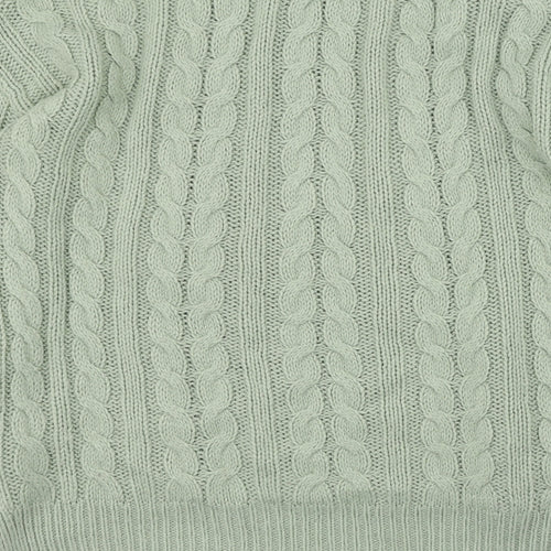 Primark Womens Green Round Neck  Acrylic Pullover Jumper Size S