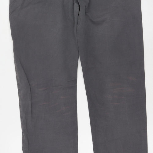 Dunnes Stores Mens Grey  Cotton Trousers  Size 32 L31 in Regular  - Slightly marked on the back of the knees