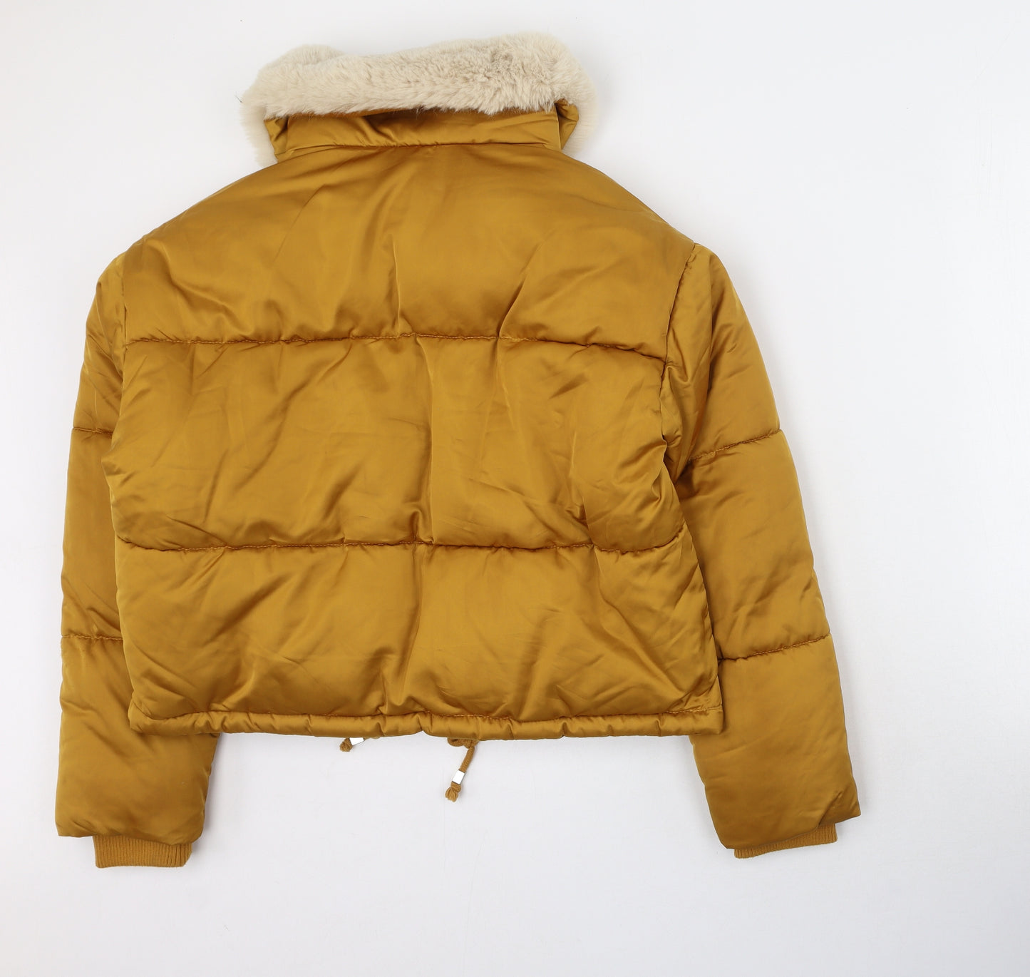 Topshop Womens Yellow   Puffer Jacket Coatigan Size 8