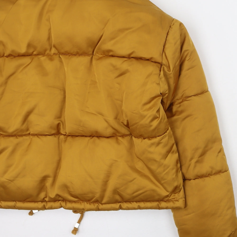 Topshop Womens Yellow   Puffer Jacket Coatigan Size 8