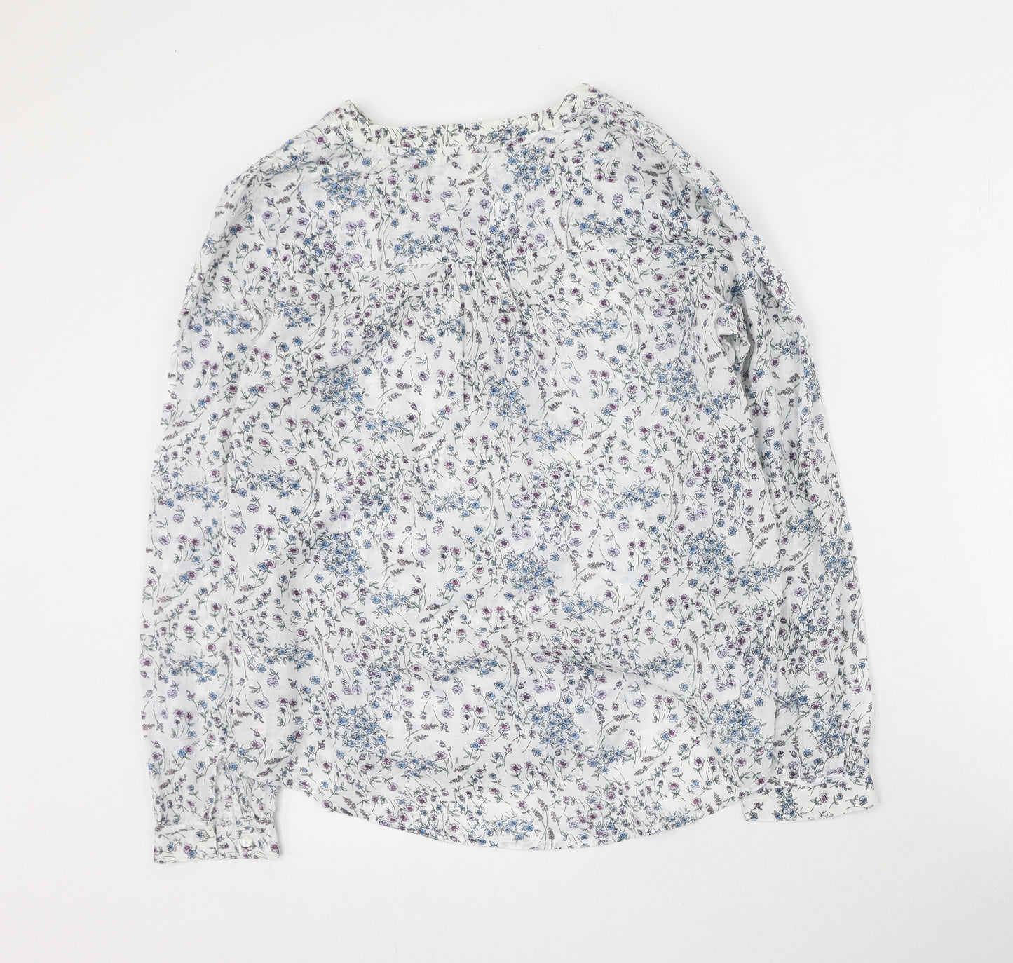 NEXT Womens Multicoloured Floral 100% Cotton Basic Blouse Size 10 Round Neck