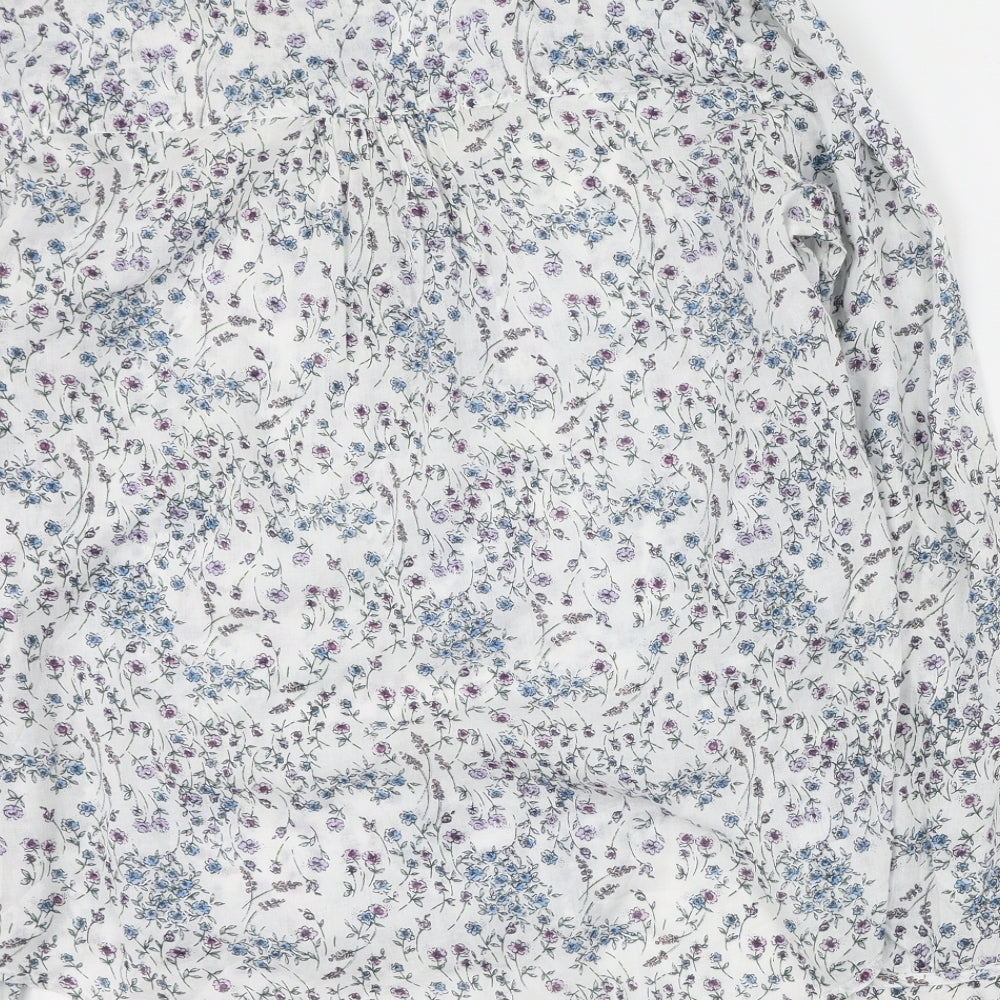 NEXT Womens Multicoloured Floral 100% Cotton Basic Blouse Size 10 Round Neck