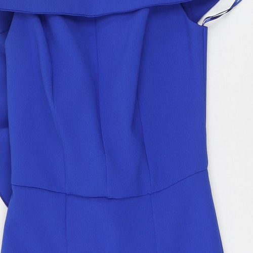 River Island Womens Blue  Polyester Bodycon  Size 6  Off the Shoulder