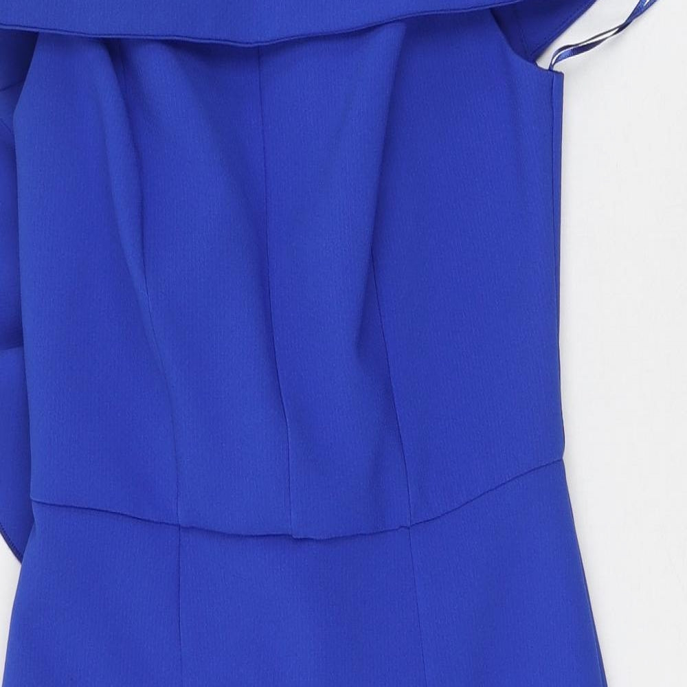 River Island Womens Blue  Polyester Bodycon  Size 6  Off the Shoulder