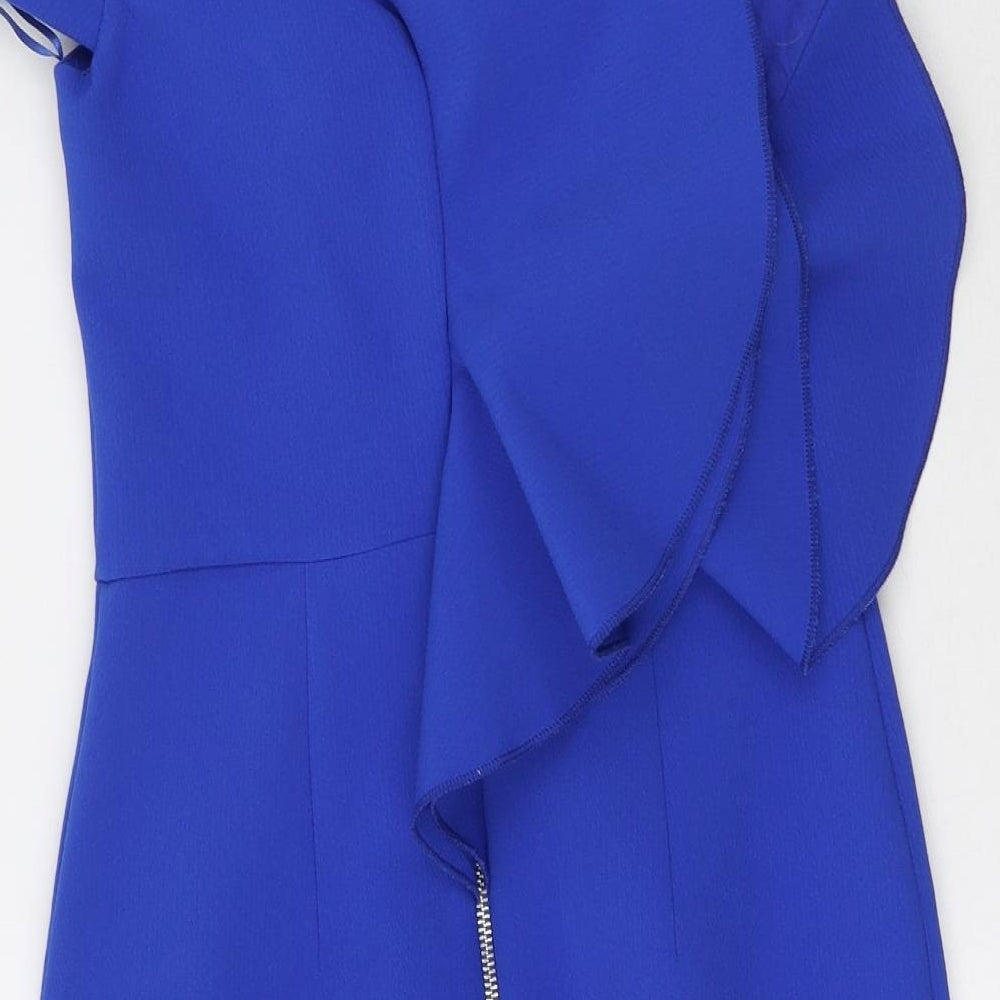 River Island Womens Blue  Polyester Bodycon  Size 6  Off the Shoulder