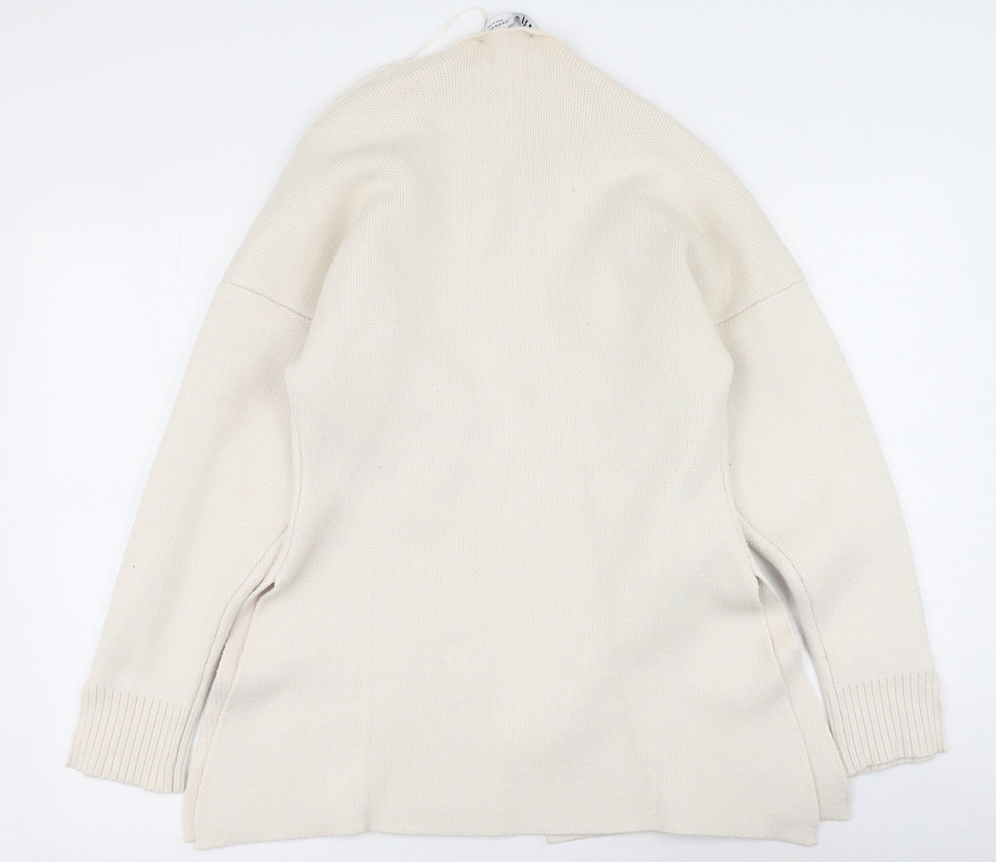 Zara Womens Beige V-Neck  Viscose Cardigan Jumper Size M