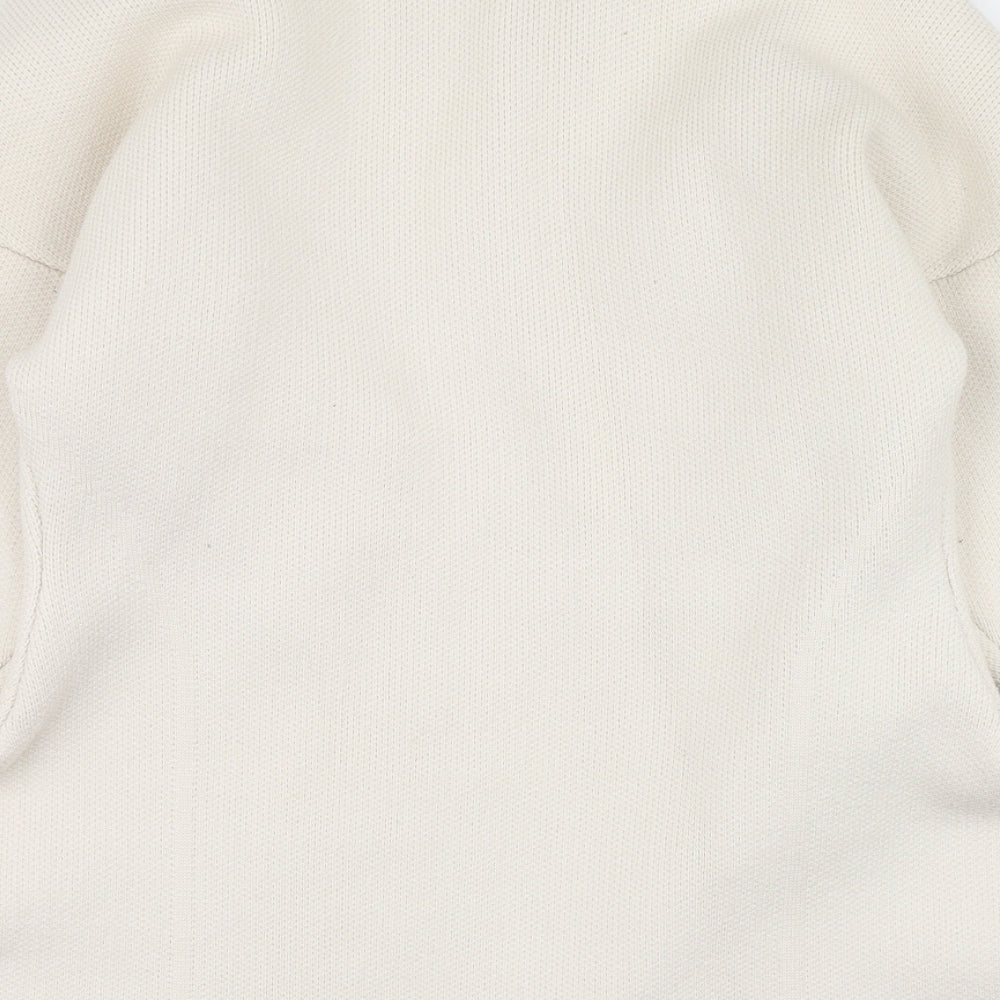 Zara Womens Beige V-Neck  Viscose Cardigan Jumper Size M