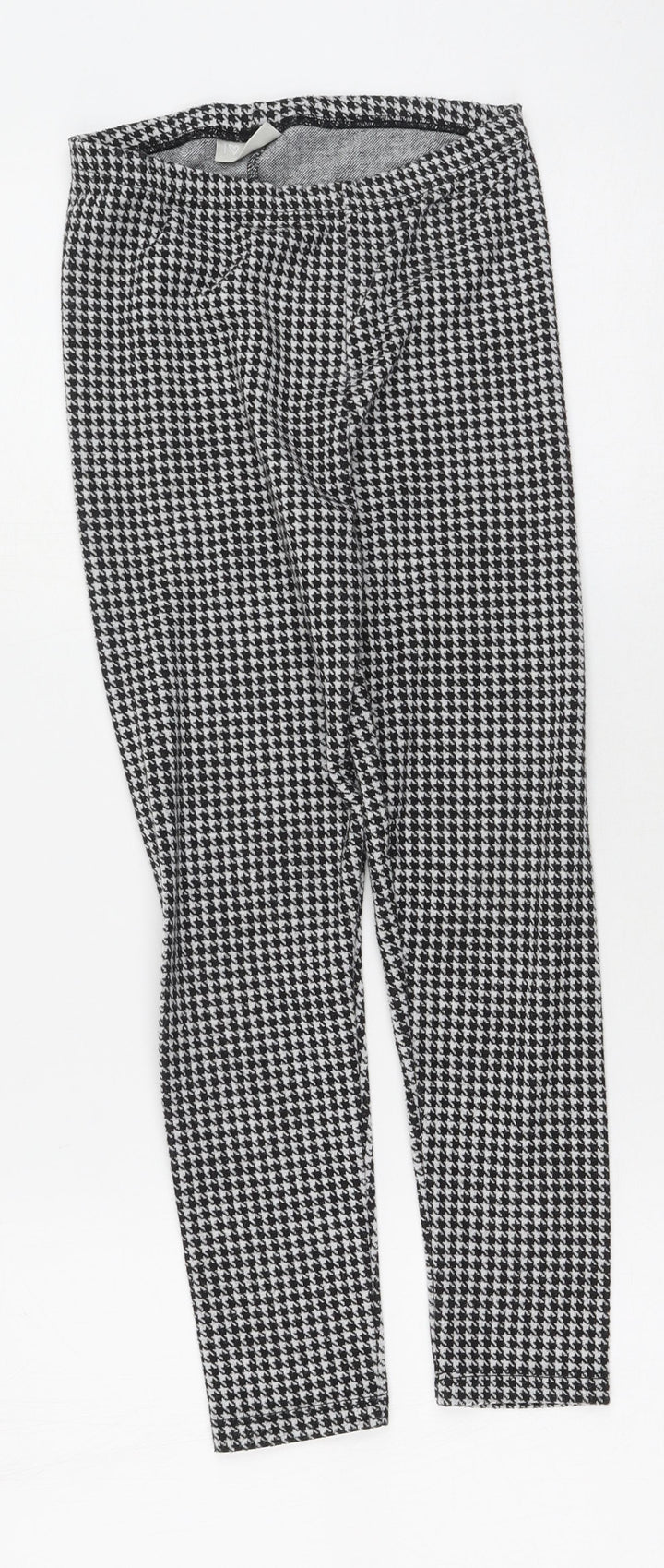 Preworn Girls Black Plaid Polyester Jegging Trousers Size 9 Months  Regular