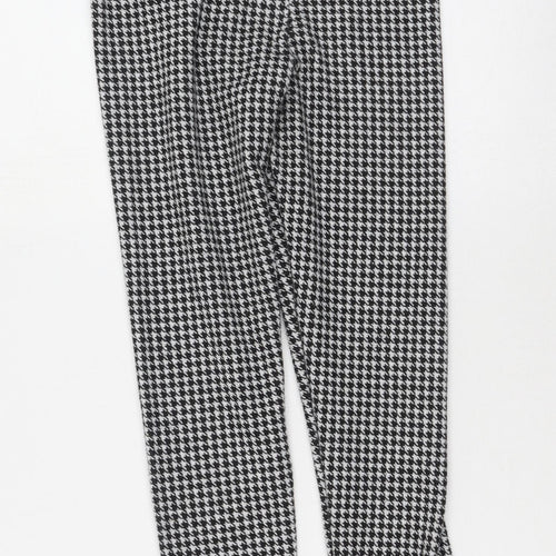 Preworn Girls Black Plaid Polyester Jegging Trousers Size 9 Months  Regular
