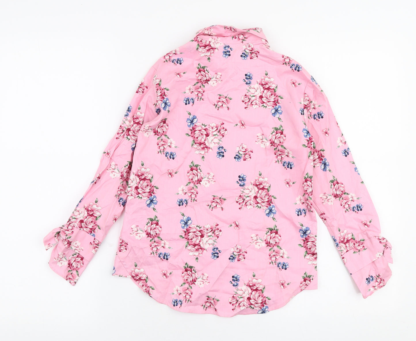 Primigi Girls Pink Floral Cotton Basic Blouse Size 7 Years Collared Button