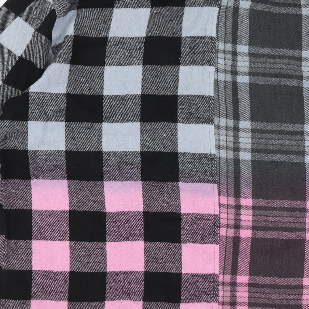 Boohoo Mens Multicoloured Check Cotton  Button-Up Size M Collared Button