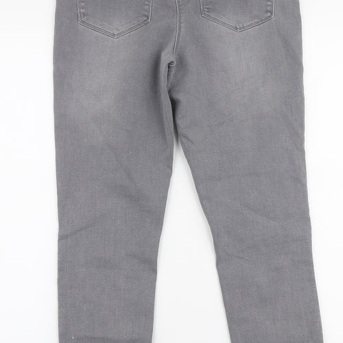 Papaya Womens Grey  Cotton Skinny Jeans Size 12 L27 in Slim Zip