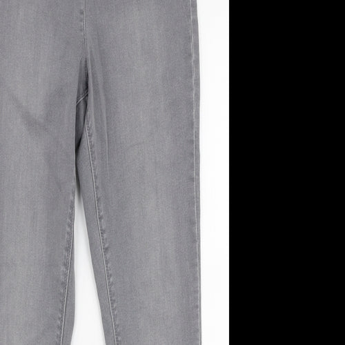 Papaya Womens Grey  Cotton Skinny Jeans Size 12 L27 in Slim Zip