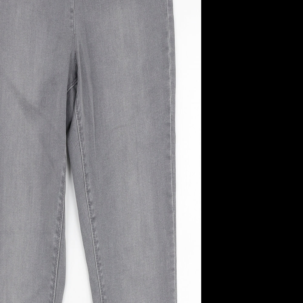 Papaya Womens Grey  Cotton Skinny Jeans Size 12 L27 in Slim Zip