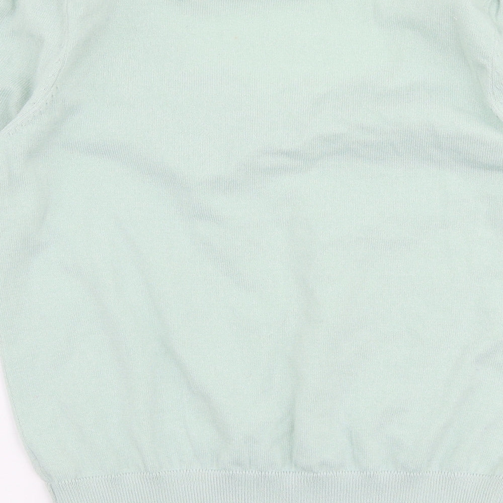 Dunnes Stores Womens Green V-Neck  Polyester Pullover Jumper Size XS