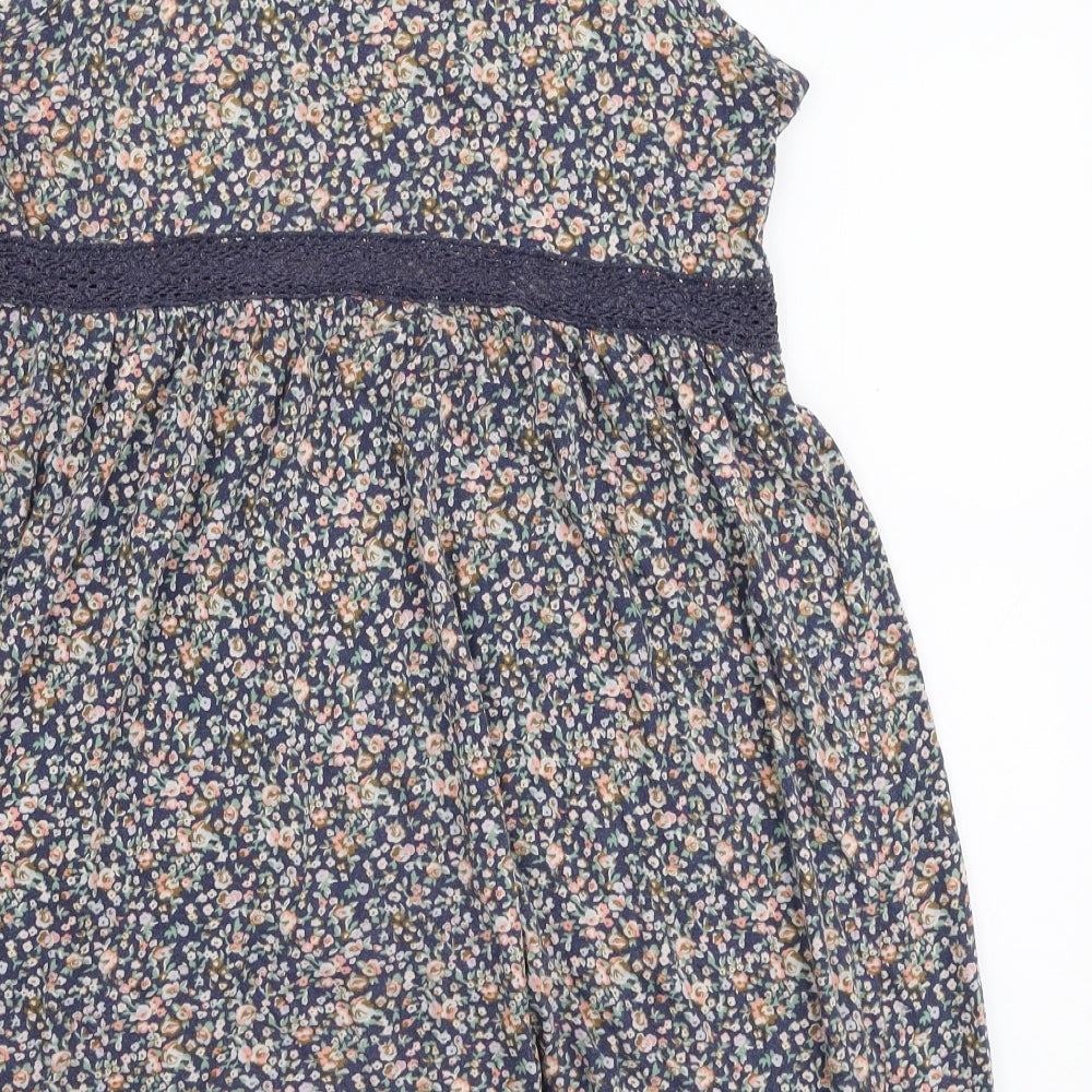 H&M Womens Multicoloured Floral 100% Cotton A-Line  Size M  Round Neck Pullover