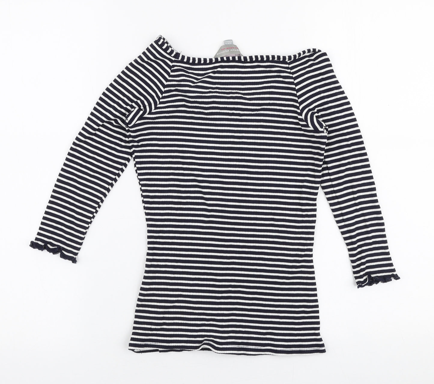 Dorothy Perkins Womens Blue Boat Neck Striped Viscose Pullover Jumper Size 8