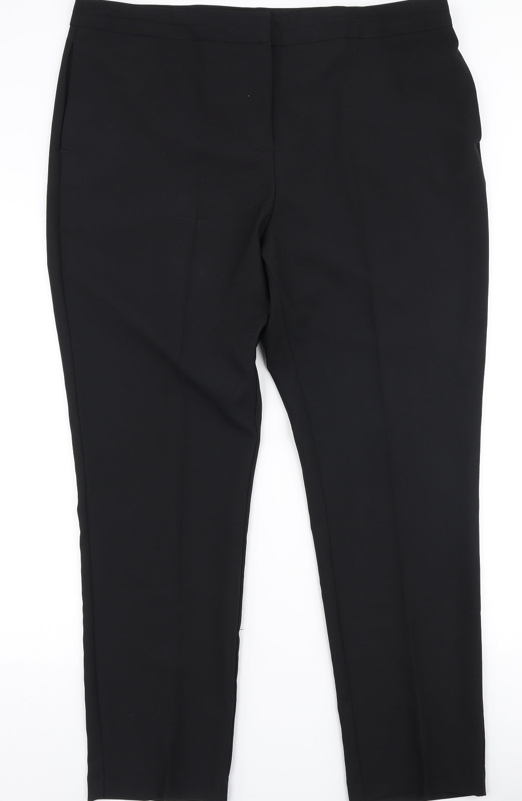 Bonmarche Womens Black  Polyester Trousers  Size 18 L29 in Regular Zip