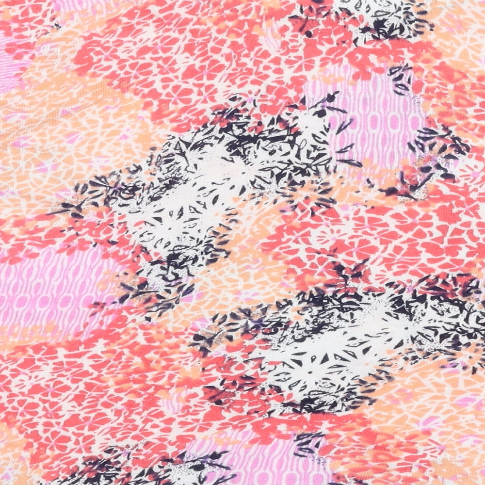 Marks and Spencer Womens Multicoloured Round Neck Floral Linen Pullover Jumper Size 18