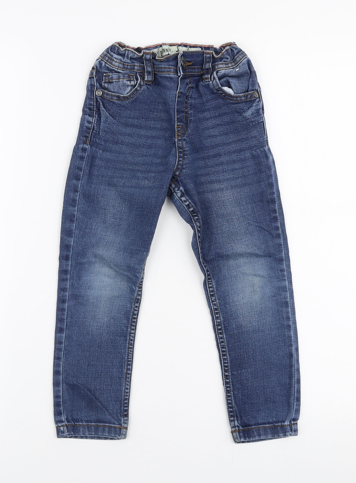 Denim Co Boys Blue  Cotton Skinny Jeans Size 4-5 Years  Slim Button