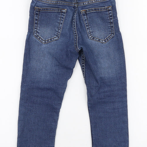 Denim Co Boys Blue  Cotton Skinny Jeans Size 4-5 Years  Slim Button