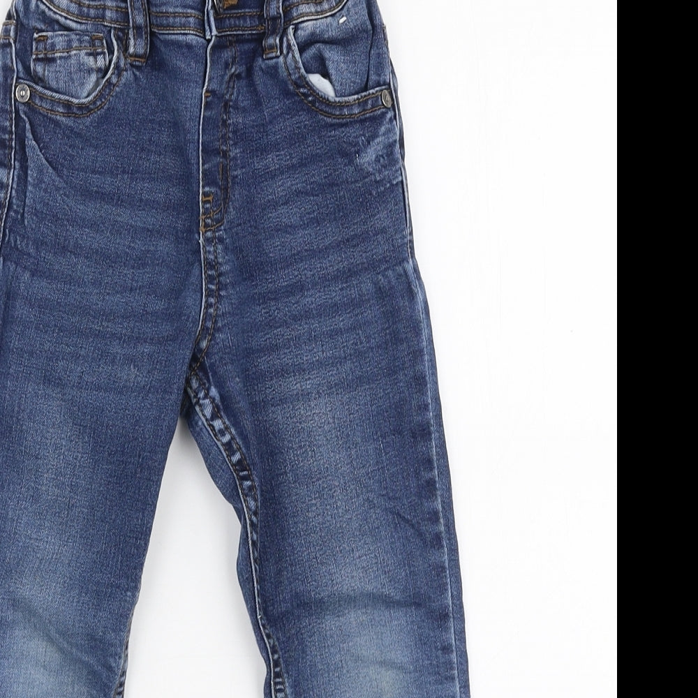 Denim Co Boys Blue  Cotton Skinny Jeans Size 4-5 Years  Slim Button