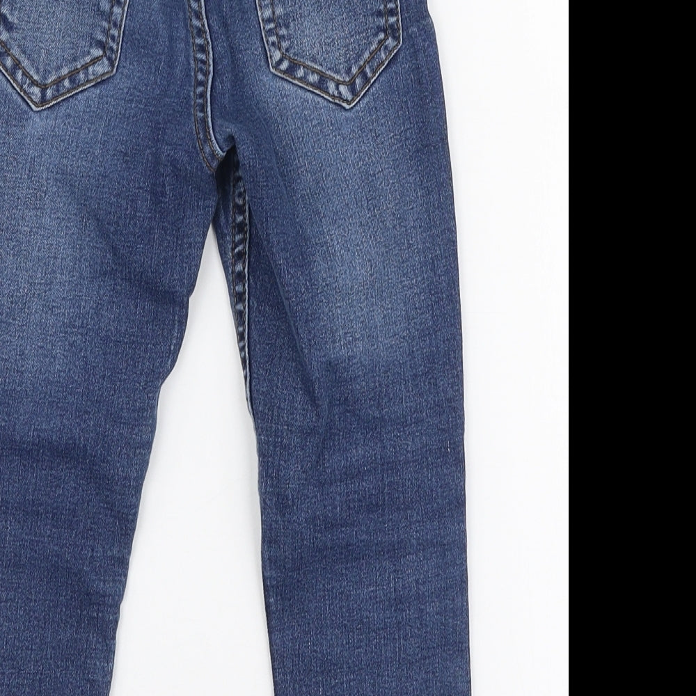 Denim Co Boys Blue  Cotton Skinny Jeans Size 4-5 Years  Slim Button