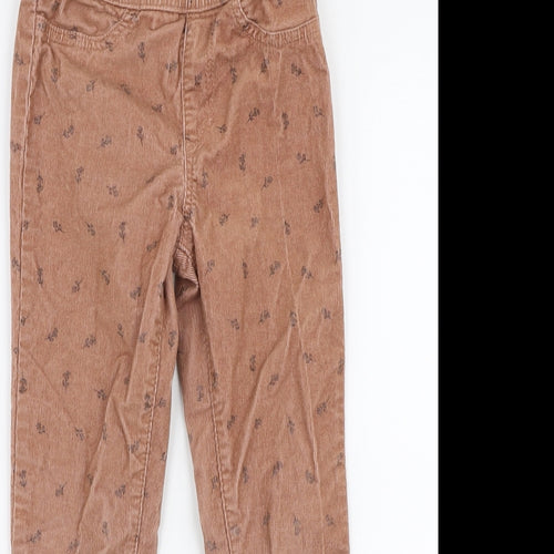 H&M Girls Beige Floral Cotton Jegging Jeans Size 5-6 Years  Slim Pullover