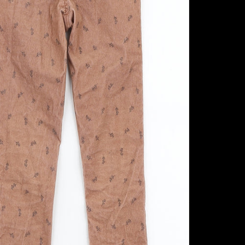 H&M Girls Beige Floral Cotton Jegging Jeans Size 5-6 Years  Slim Pullover