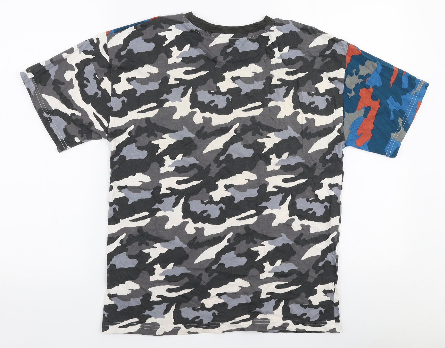 NEXT Boys Multicoloured Camouflage 100% Cotton Jersey T-Shirt Size 12 Years Round Neck Pullover