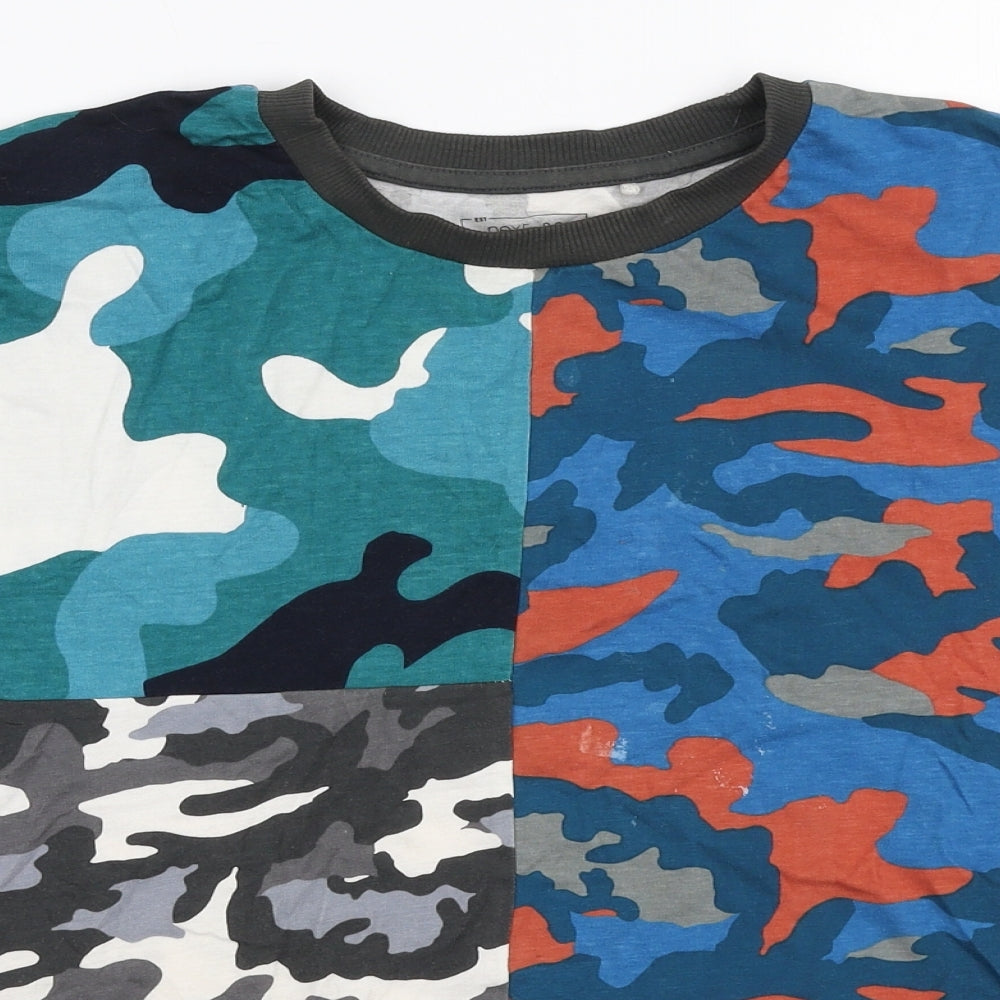 NEXT Boys Multicoloured Camouflage 100% Cotton Jersey T-Shirt Size 12 Years Round Neck Pullover