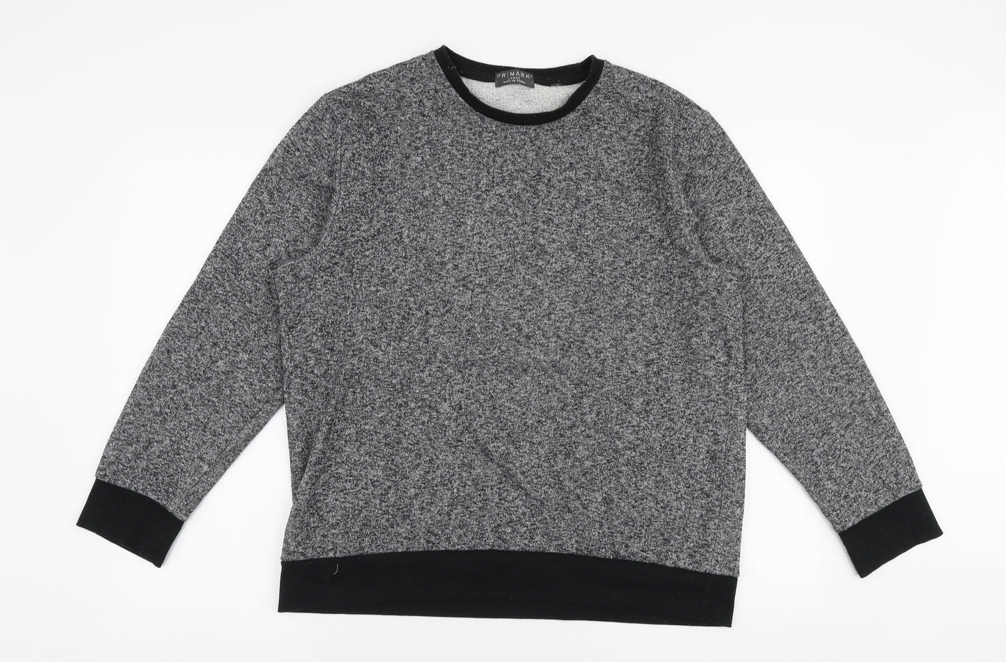 Primark Mens Grey  Polyester Pullover Sweatshirt Size L
