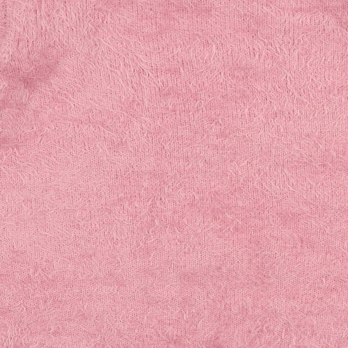 Fig Womens Pink Round Neck  Nylon Pullover Jumper Size S