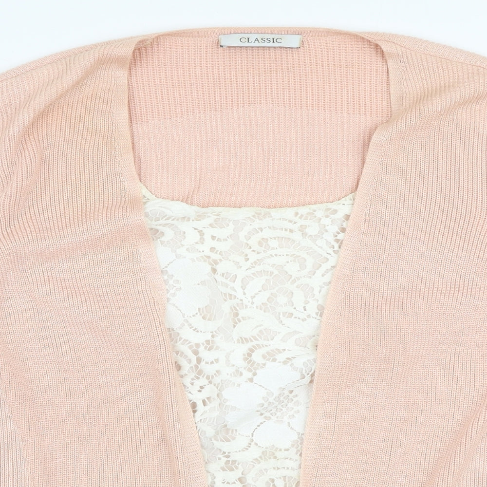 Marks and Spencer Womens Pink Round Neck  Acrylic Cardigan Jumper Size 12
