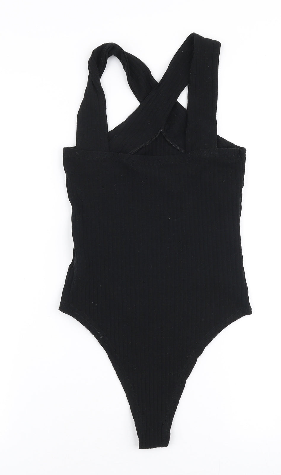 New Look Womens Black  Polyester Bodysuit One-Piece Size 8  Snap