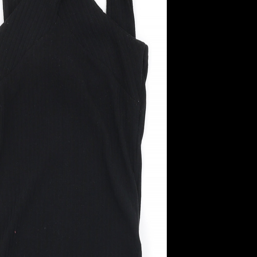 New Look Womens Black  Polyester Bodysuit One-Piece Size 8  Snap
