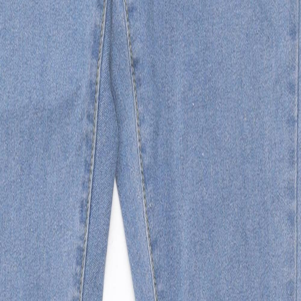 Boohoo Womens Blue  Cotton Skinny Jeans Size 10 L35 in Slim Zip
